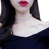 Faux Pearl Women Double Layers Choker Necklace Charm Party Cocktail Gift