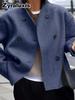 Women's Wool Overcoat - Plus Size Sherpa Lined Coat for Fall Winter Casual Wear
