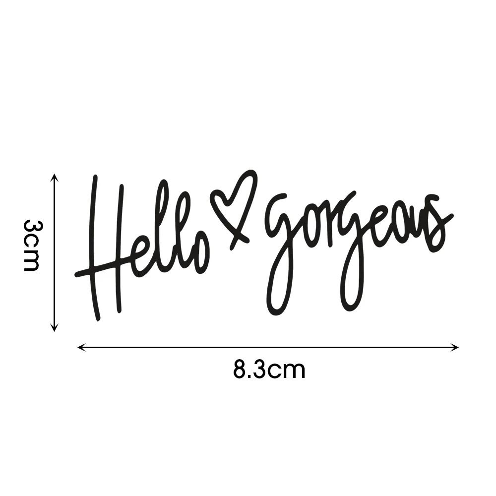 Hello Gorgeous Hello Gorgeous Cartoon Sticker Reflective Hello Gorgeous Decals Window Trunk Bumper