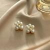 Imitation Pearl Flower Balloon Shaped Stud Earring for Women Korean Simple Geometry Jewelry Brincos Girl Gift