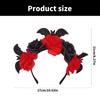 Halloween Bat Rose Headband for Festival Witch Costume Props Stage Performances Hairhoop Adult Punk Flower Headpiece