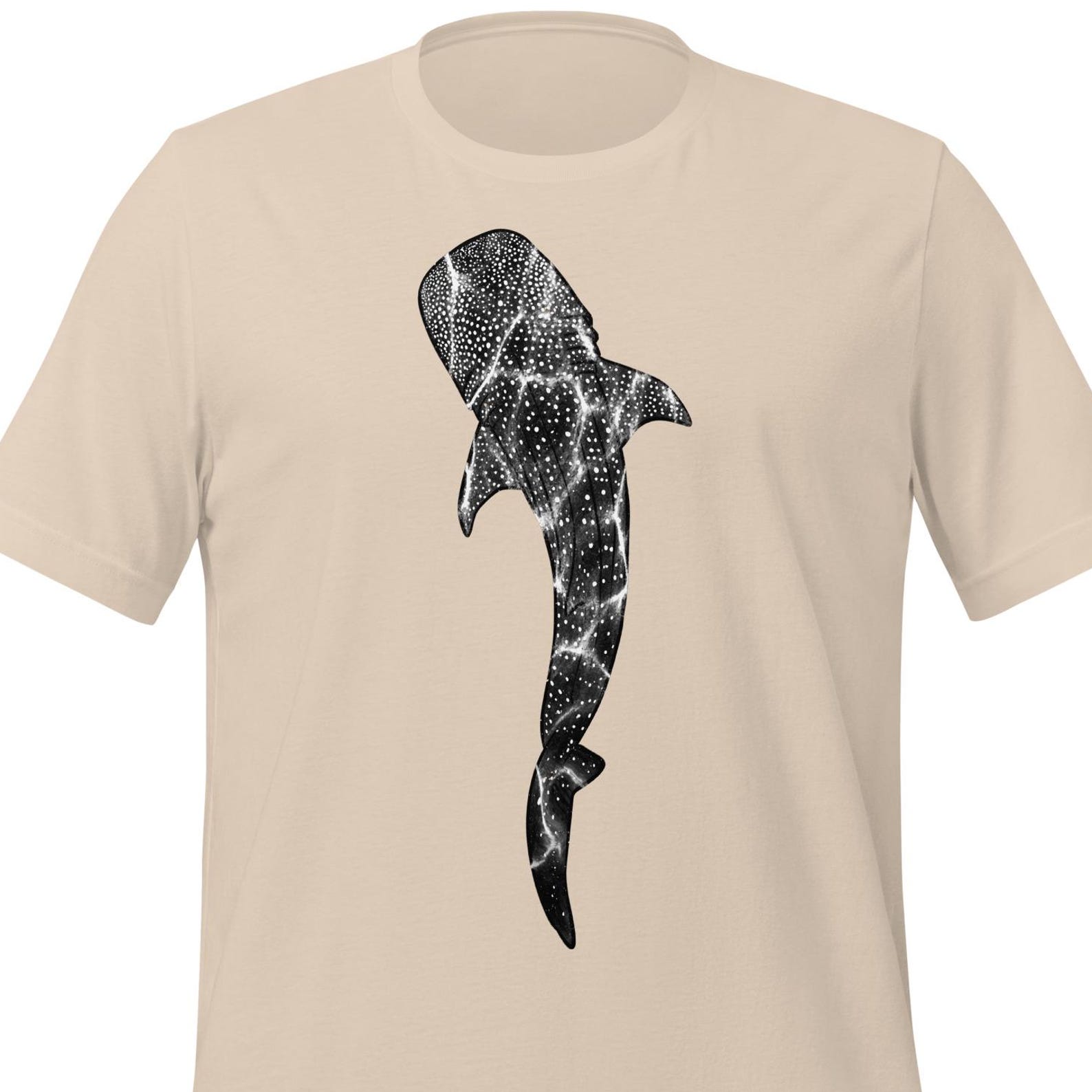 Minimalist Whale Shark Graphic T-Shirt, Modern Ocean Art Tee 2XL