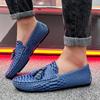 Herren Mokassins Fahrschuhe Komfort Leder Ballerinas Lässig Slipper Übergröße Farbe Weiß Erbsenschuhe Große Größe