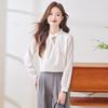 Women's Elegant Satin Long-Sleeve Blouse