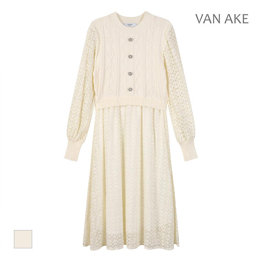 VANAKE Lace Knit Color Block Dress_Vb3Ykoug01Z