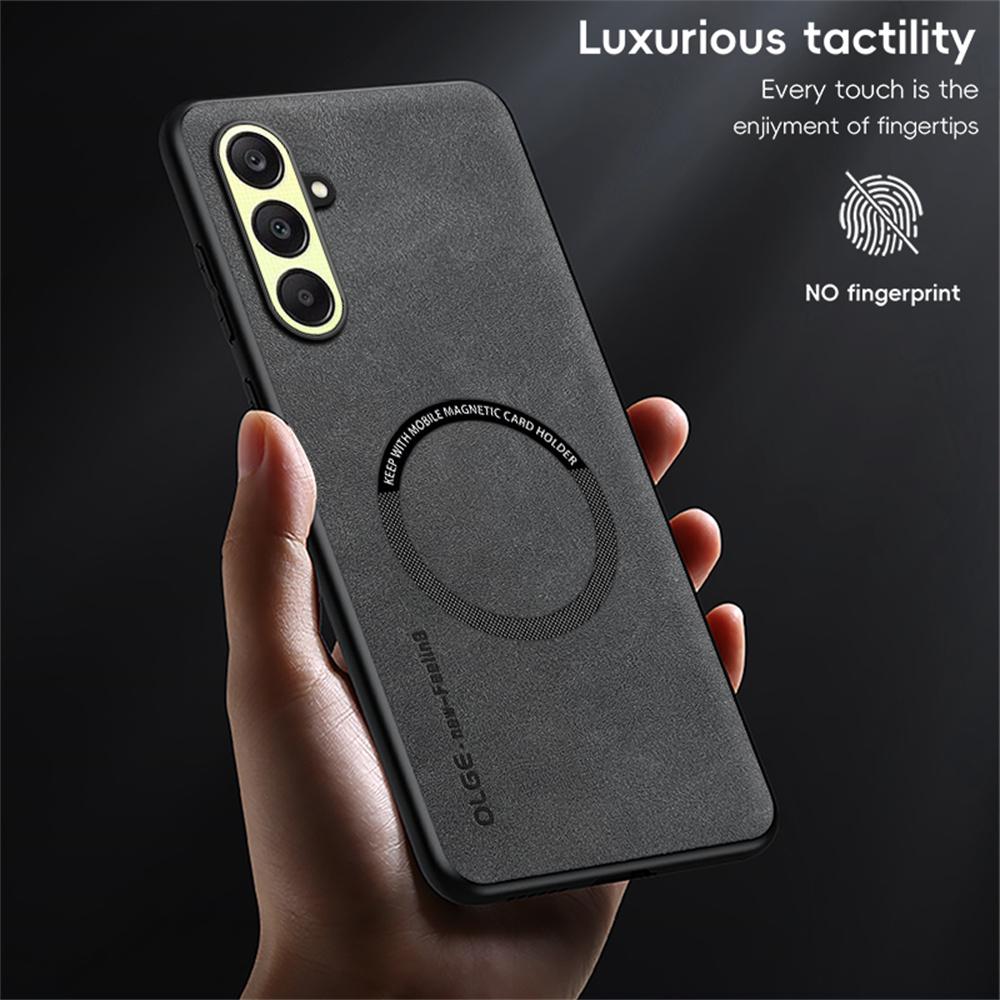WANLONFENG YBP Series For Samsung Galaxy A26 5G Magnetic Case with Tempered Glass Film PU+TPU Phone Cover Large Cutout