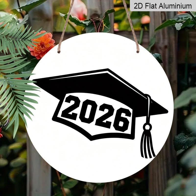 

2D Flat Aluminum 2026 Graduation-themed Wall Hanging Is Available in Multiple Sizes. Its Minimalist Black and White Design Makes It A Perfect Choice 7.87×7.87inch