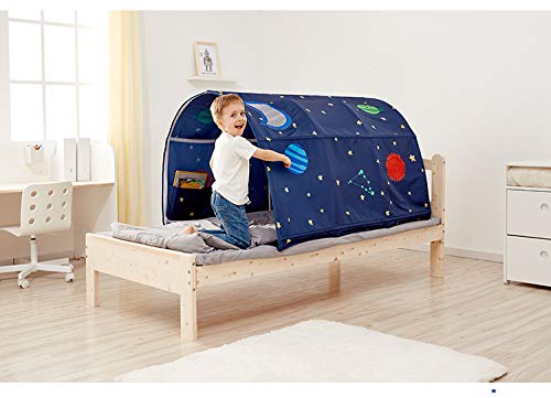 Kids' Bed Tent, Playhouse, Kids Play Tent, Room Decor, Tunnel Tent, Bed Fall Prevention, Baby Sleeping Toy, Ages 2-14, Blue