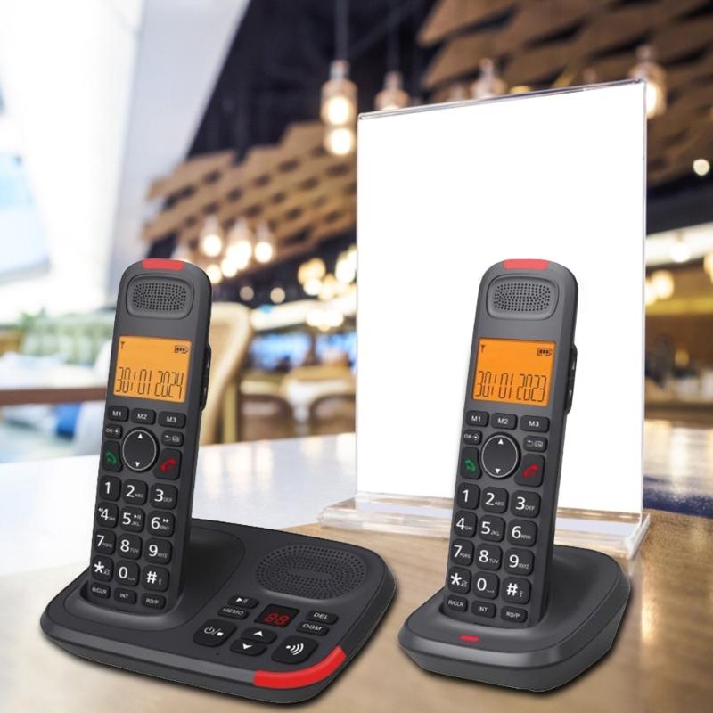 DECT Cordless Phone Expandable With 2 Handsets Telephont For Multi Room Communication And Easy Installation