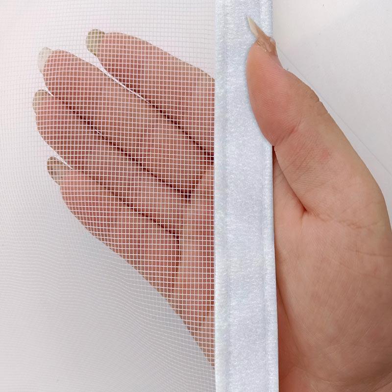 Home Bedroom, Kitchen, Side Opening Double Zipper Mosquito Proof Mesh Window Curtain Velvet Edge Wrapping, Easy Installation