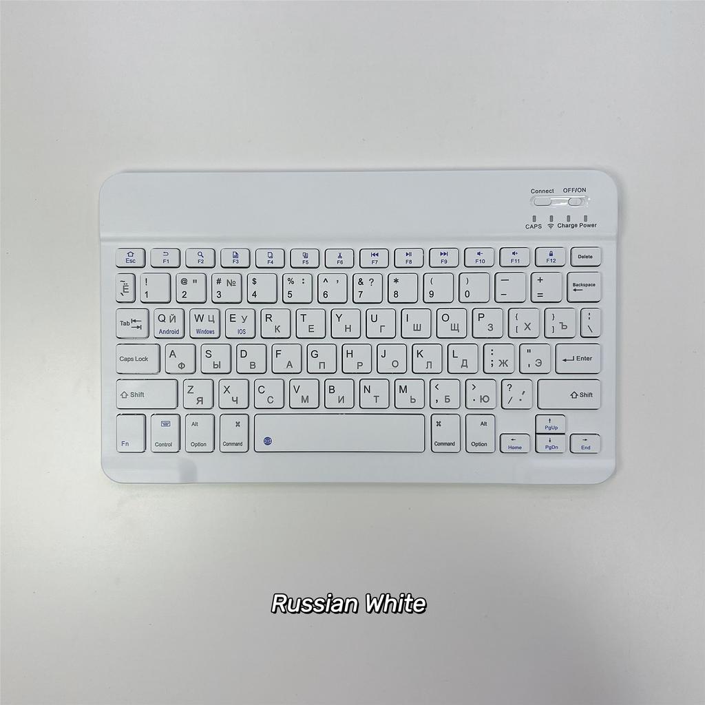 Ultra-Slim Bluetooth Keyboard Portable Mini Wireless Rechargeable for iPad Korean Japanese English Spanish Russian