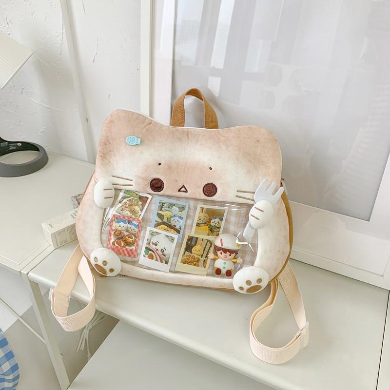 Cat Plush Water Bucket Bag With Soft Material For Casual Daily Use