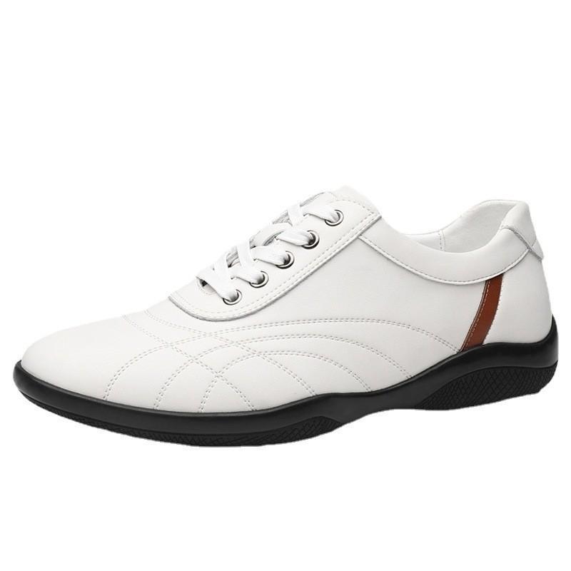 

New sports and leisure shoes men s non-slip single shoes soft-soled men s casual leather shoes 44 білий