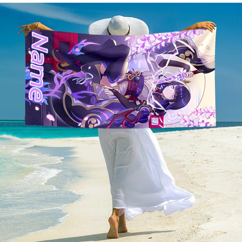 Personalized customized proof beach towel with Genshin Impact Balzebub pattern - soft, absorbent,quick-drying,perfect swimming,camping&bathing