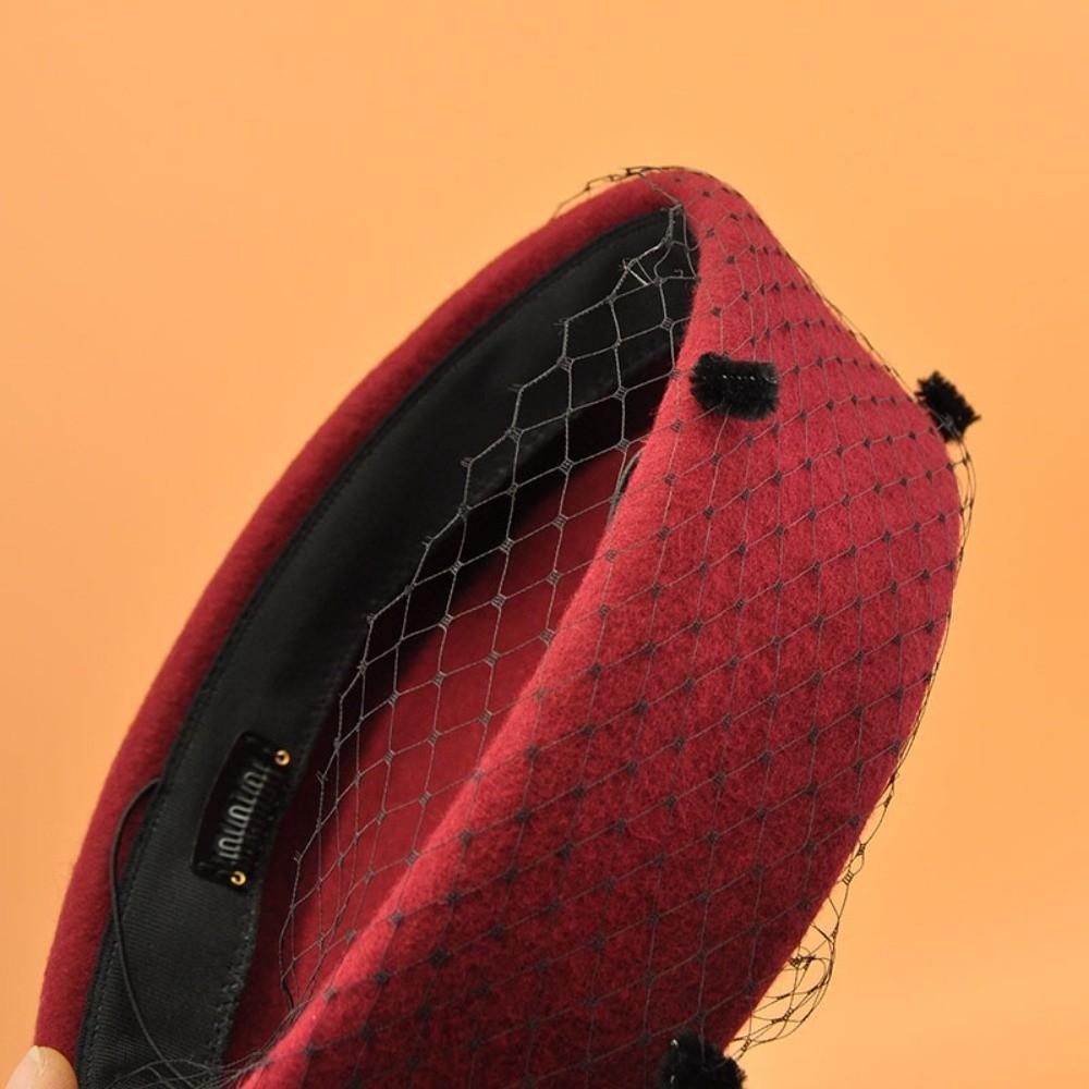 French Vintage Headwear Cashmere Wool Pillbox Hat New Top Hat Women