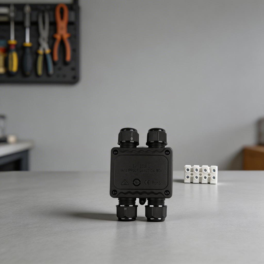 For outdoor IP68 waterproof junction box 4way 2in2out connector for cable diameters 5 to 14 millimeters PA66 nylon