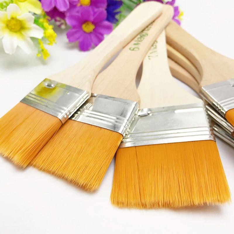 12 Pcs Paint Brushes Multipurpose Wood Nylon Hairbrush Multi Size Oil Painting Tool For Kids Barbecue Seasoning Cleaning Brush