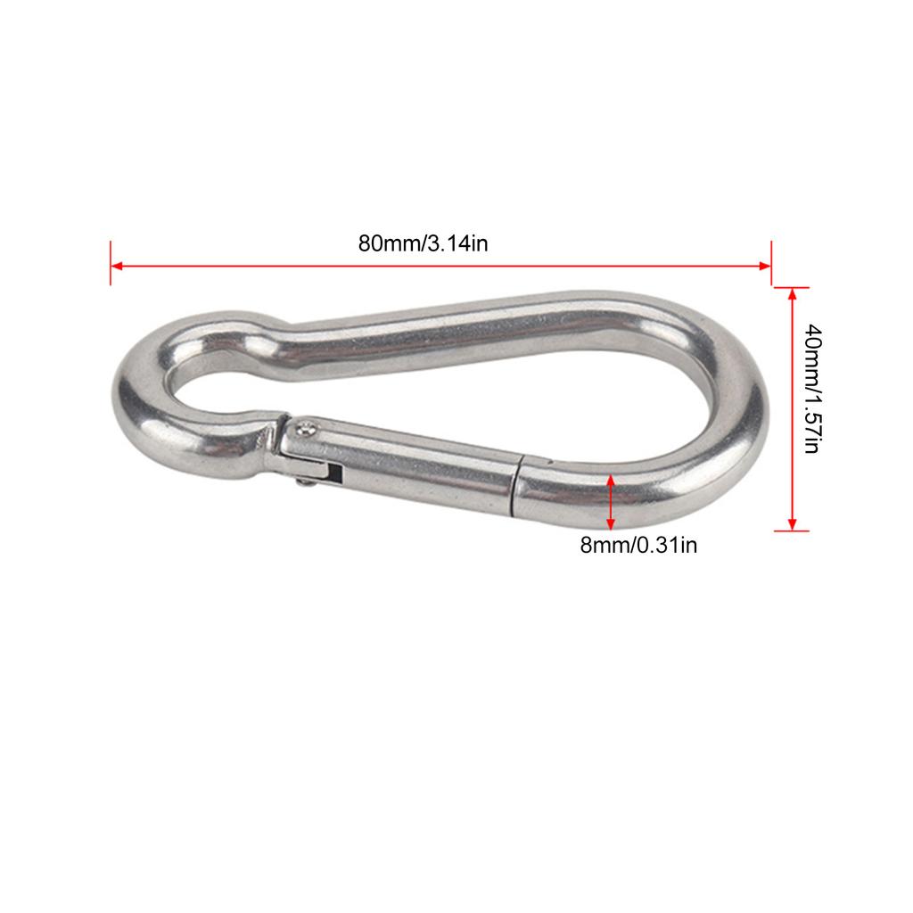 Breakaway Trailer Brake Cable 304 Stainless Steel Spring Towing Coiled Wire with 8x80mm Safety Hook for RV Emergency Red