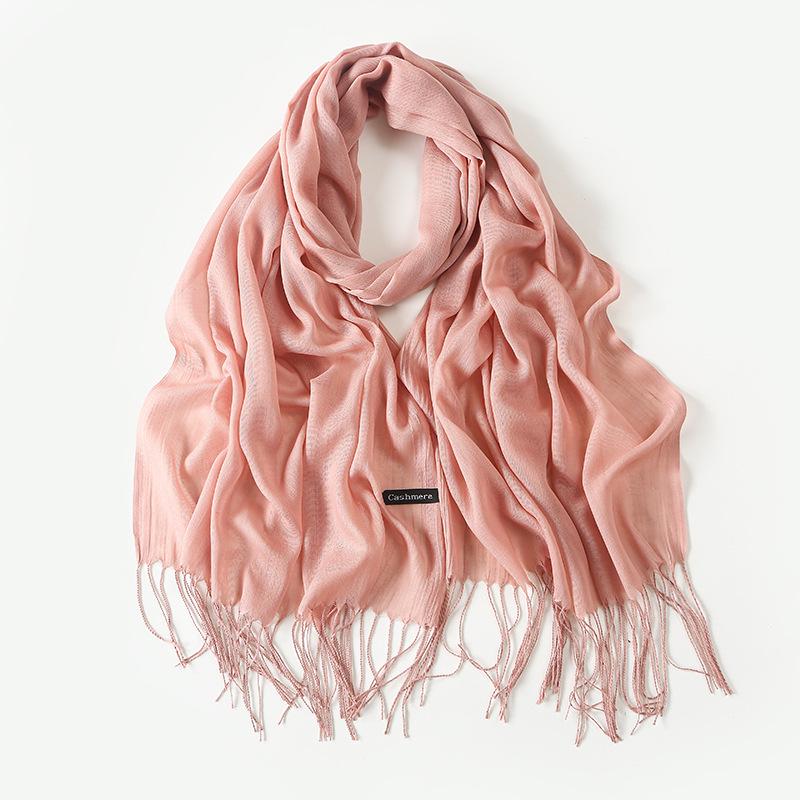 Annual Meeting Cashmere Feel Scarf: Lightweight 100g Solid Color Gift for Men & Women - Autumn/Winter Warm Shawl