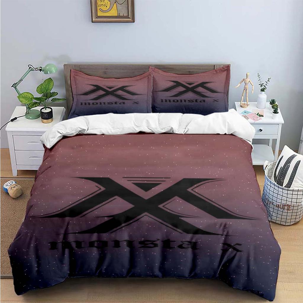 Comforter Fashion K-Pop Singer M-Monstas X Bedding Sets Exquisite Bed Supplies Set Bed Comforter Set Bedding Set Kids Gift