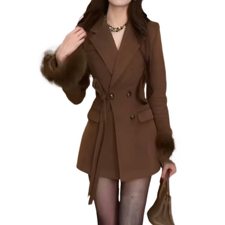 2025 Elegant Autumn/Winter Thickened Woolen Coat - Little Fragrance Style for Socialites