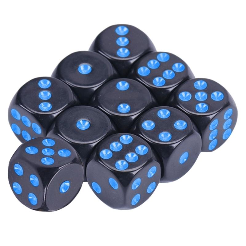 Acrylic 16mm Dices Colorful 6 Sided Dices Cubes with Dots Playings Square Block