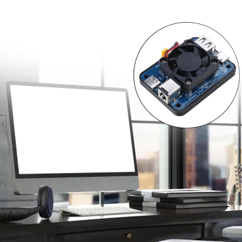 5V5A PD Leistungsmodul für RPi 5, PD Eingang, Weitbereichseingang, Mehrere Schnittstellen mit Lüfter