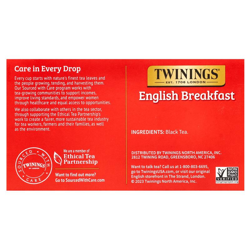 Pure Black Tea, English Breakfast, 50 Tea Bags, 3.53 oz (100 g)