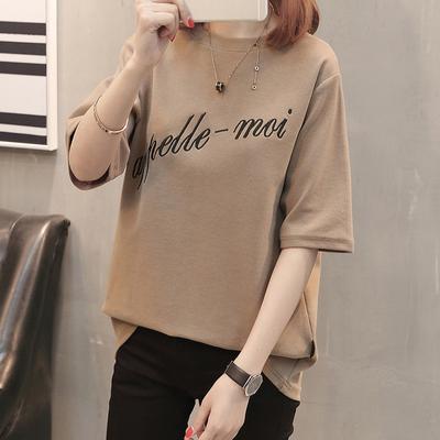 Summer Korean Cotton Short Sleeve T-shirts for Women Letter Embroidery Casual Loose T Shirt Harajuku Student Y2k Tops Streetwear