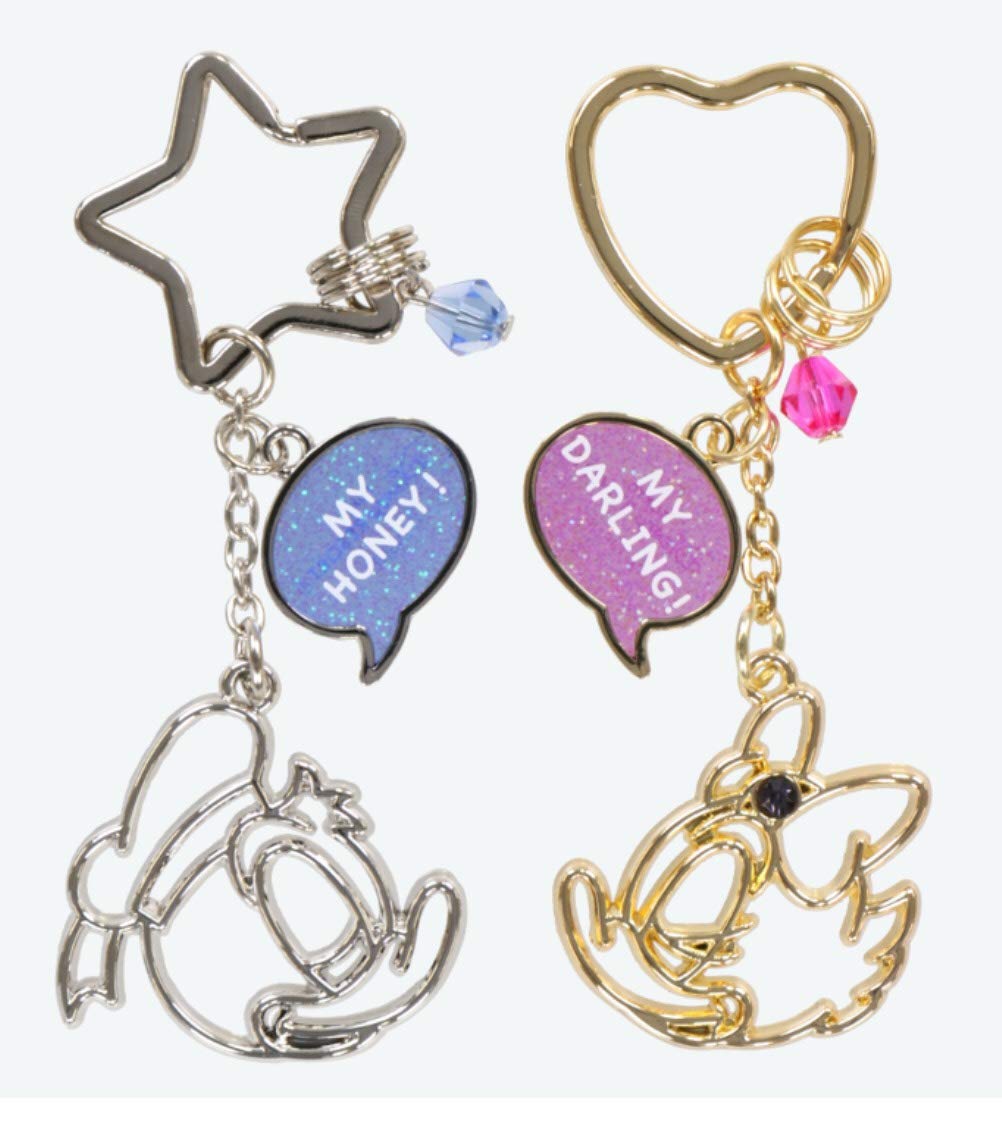 

Disney Donald & Daisy Pair Keychains, Tokyo Resort Exclusive, TDR Speech Bubble Design Keychains, Donald Duck & Daisy Duck