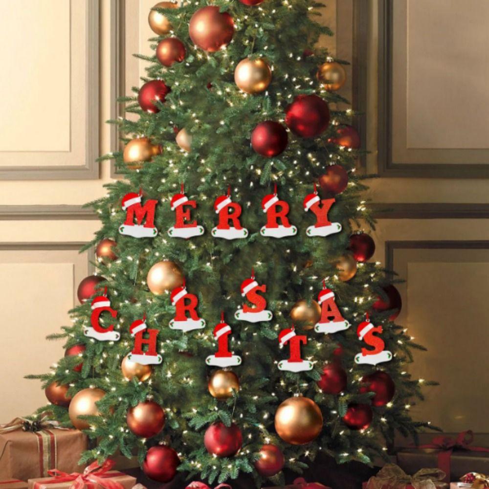 26 Letters Christmas Wishing Tree Pendant A-Z Xmas Tree Blessing Letter Pendant  DIY Decoration