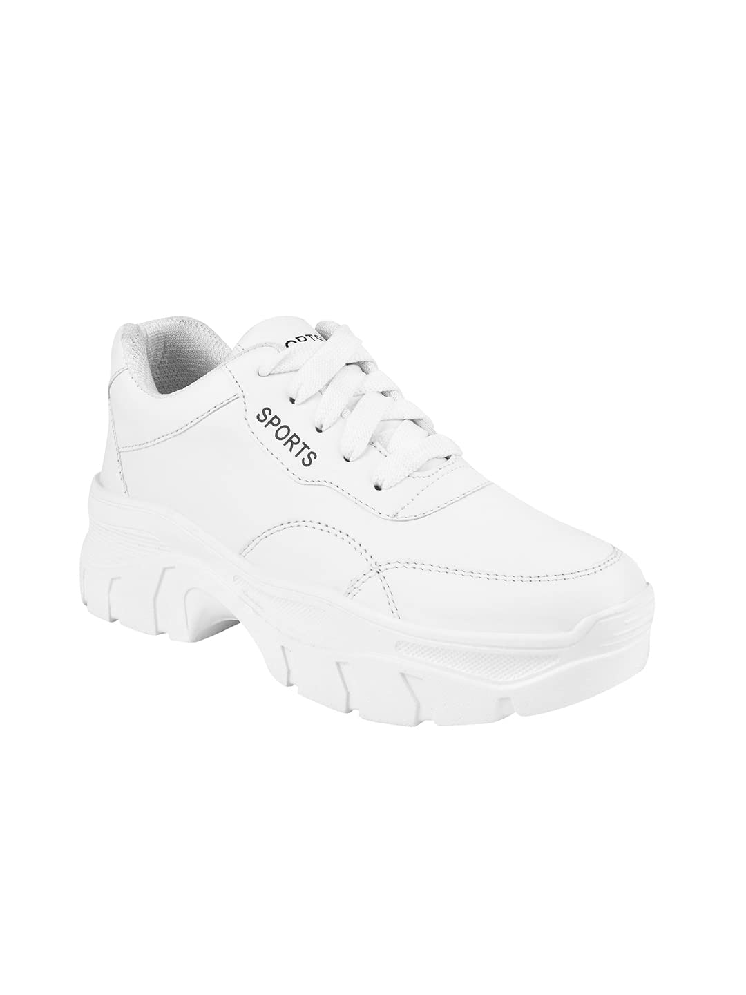 

Shoeopia Lace-Up Detail White Chunky Sneakers For Women & Girls /Uk4 4 UK белый