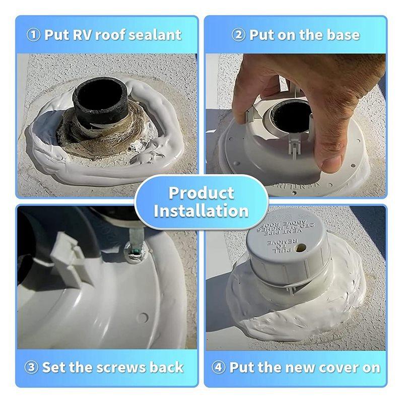RV Plumbing Vent Cap Replacement Kit For 1 To 2 3/8 Inch Pipe, Includes Screws- For Trailers& Motorhomes