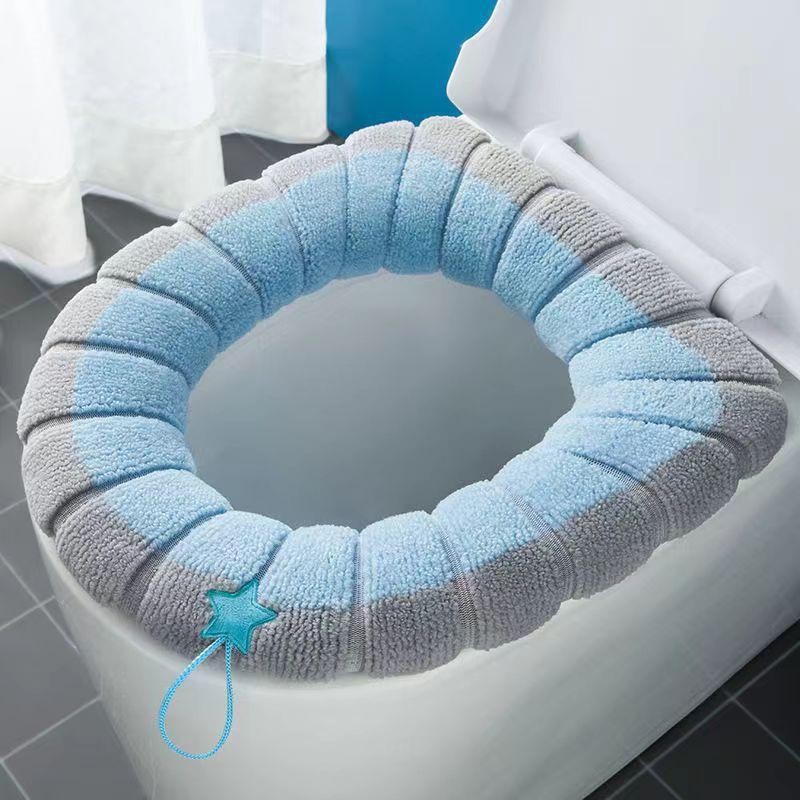 Universal Thickened Knitted Toilet Seat Cushion: Washable, Four-Season Comfort