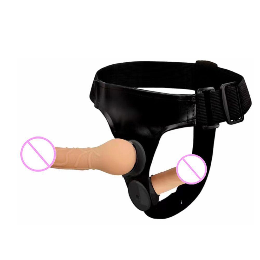 Tragen von doppelköpfigen Dildohosen, koketten Pull-up-Hosen für Lesben, doppelköpfiger künstlicher Penis, Sexprodukte für Erwachsene