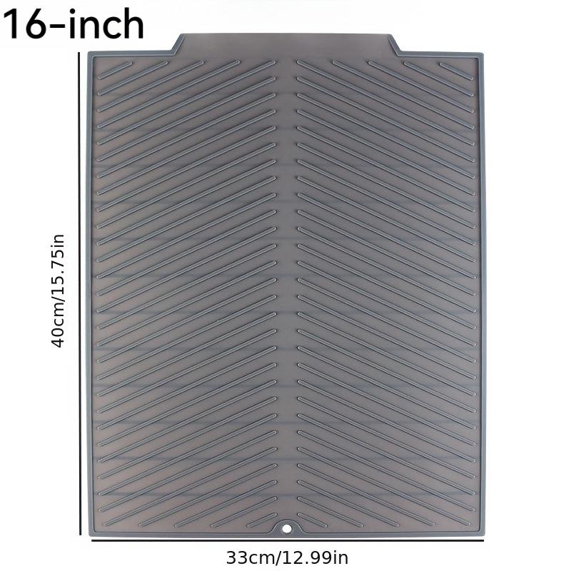 S/M/LSilicone Draining Board Mat Drying Pad Folding Heat Machine Mat with Raised Edges Countertop Mats Dish for Kitchen Pot Cup