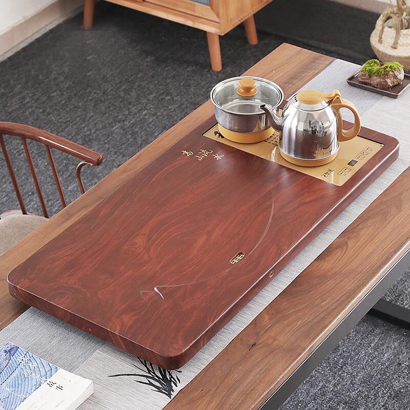Solid Wood Rectangular Tea Tray with Electric Stove
