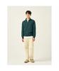 Binpolmen Classic Soft Cotton Quarter-Zip T-Shirt Green