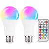 2PCS E27 LED Bulb 10W Colorful RGB Bulb with Remote Control for Home Decoration 85?265V