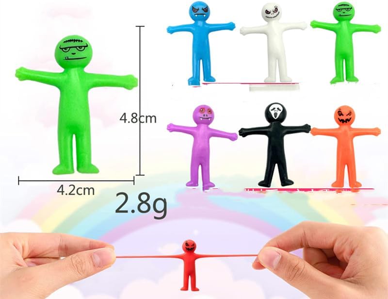 12/24/36 Pcs Mini Colorful Stretching and Reducing Stress Little People Halloween Birthday Party Gift Carnival Gift Pack Filler