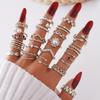 28 Pieces Silver Elegant Vintage Ring Set Open Pearl Bohemian Noble Woman Sexy Hollow Out Rings Birthday Dinner Leaf Ring Set Gift