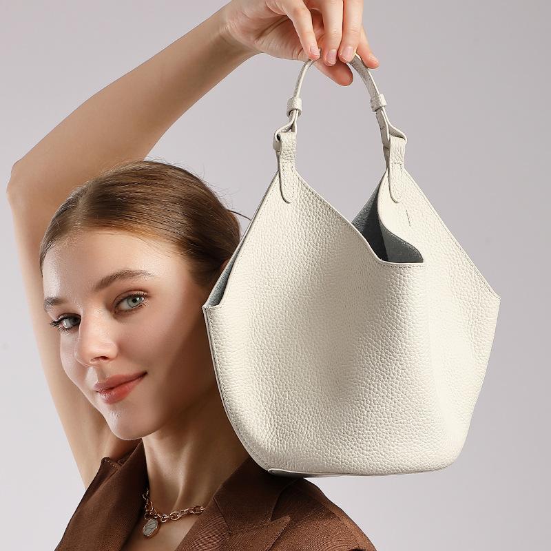 Original TC Top Layer Cowhide Large Capacity Vegetable Tanned Genuine Leather Bag New Style Mother Bag Fashion Versatile Women's Bag