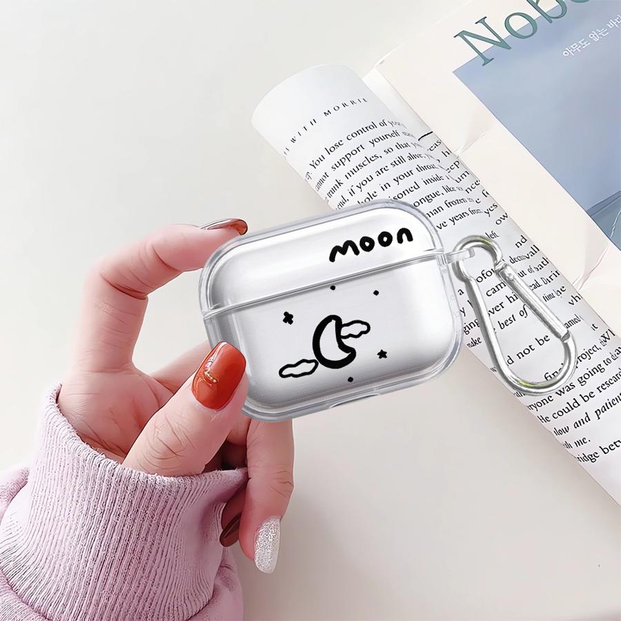 

Cartoon Moon Sun Clear Earphone Cases Cover Case For Airpods Pro2 3 1 2 Pro 4 Pro3 Airpods 2