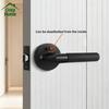 Modern Entry Door Lock Handle Set Zinc Alloy Room Interior Knurled Door Lock Levers Matte Black Bedroom Door Handle