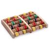 6 Rows Large Wooden Dual Foot Massager Roller Blood Circulation Care Tool for Plantar Fasciitis Heel Foot Arch Muscle Pain Relief Stress Relief