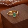 Medieval Style New Chinese Gourd Jadeite Ring Women's S925 Sterling Silver Non-fading Jewelry High-end Open Ring Fashion Jewelry