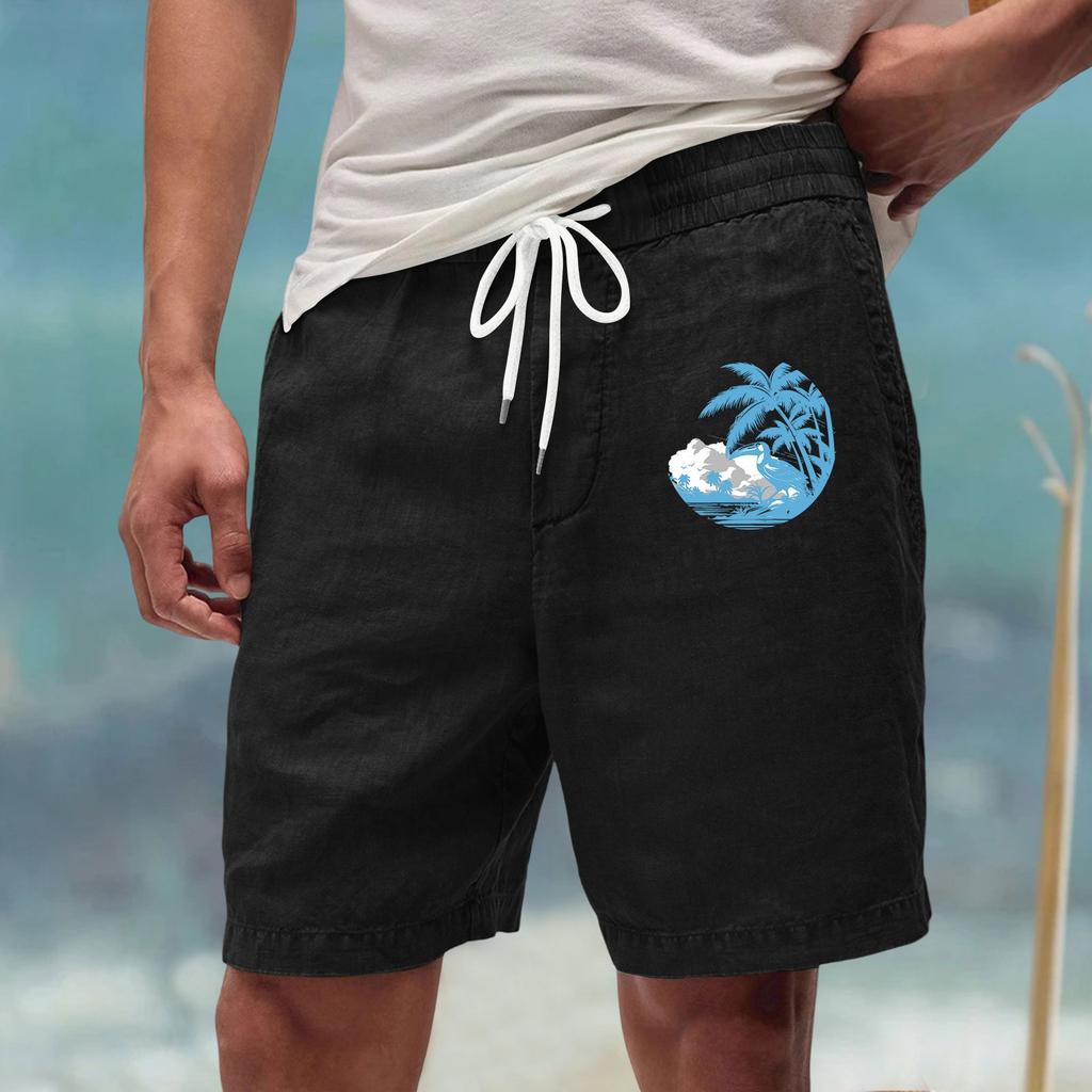 Pánské letní velké ležérní volné sportovní kalhoty plážové šortky