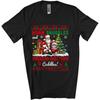 CUTEBUNNYSTORE Snuggles and American Shorthair Cuddles, Joyful Christmas Santa Cat Owner, Sweater X-mas Unisex T-Shirt Black