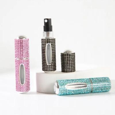 5 Ml Mini Perfume Bottle Crystal Bling Glitter Refillable Atomizer Sprayer Mini Size Diamond-Encrusted Empty Pump Container