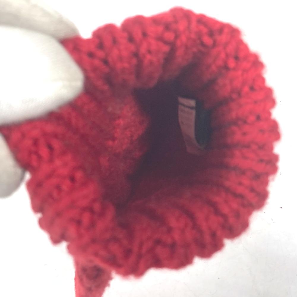 Louis Vuitton logo Mitten accessories with badge gloves wool Red